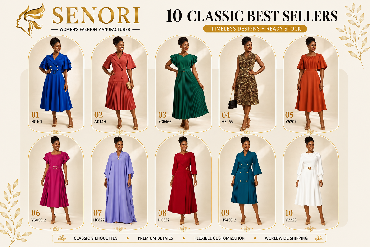Ten classic SENORI best-selling women's fashion styles