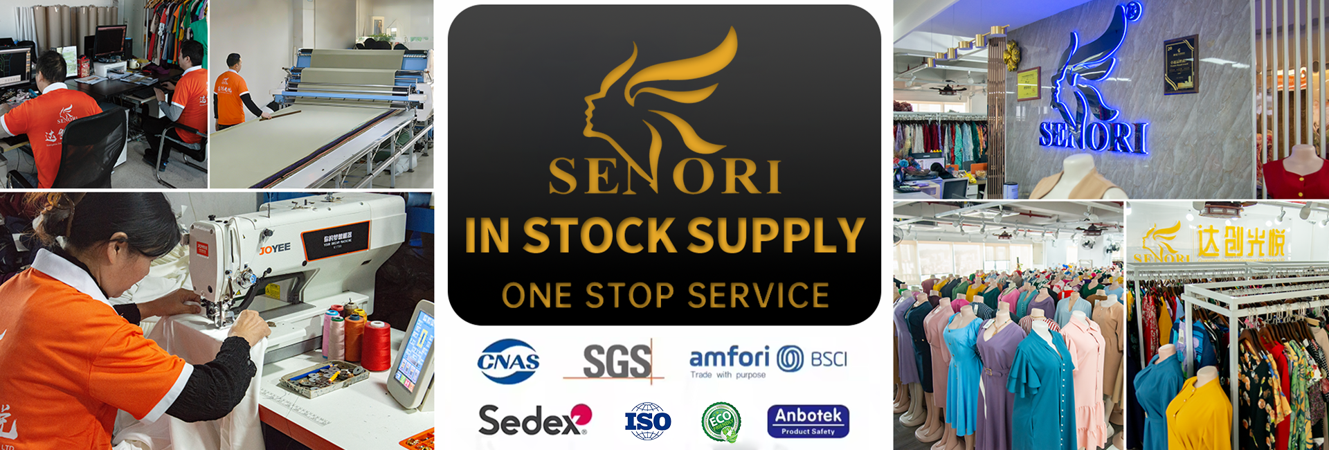 SENORI factory, showroom, production team and international certifications